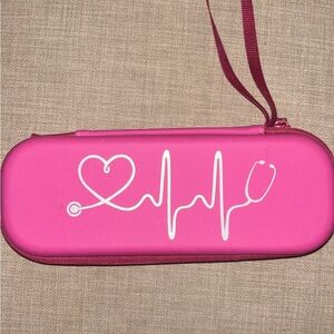 Pink Heartbeat Stethoscope/Pencil Case